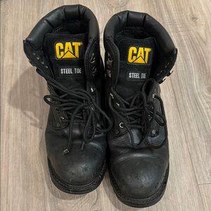 CAT Black Steel Toe Work Boots
